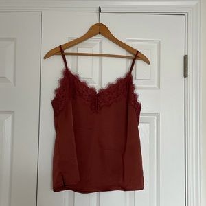 A&F dusty rose lace trim cami